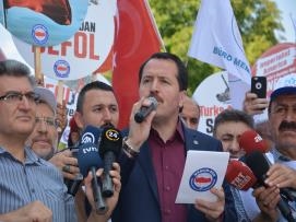 Memur-Sen ABD'nin Hukuksuz Yaptırım Kararını ABD Büyükelçiliği Önünde Protesto Etti