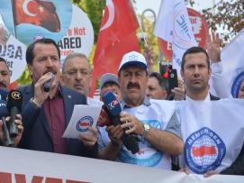 Memur-Sen ABD'nin Hukuksuz Yaptırım Kararını ABD Büyükelçiliği Önünde Protesto Etti