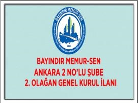 Bayındır Memur-Sen Ankara 2 No'lu Şube 2. Olağan Genel Kurul İlanı