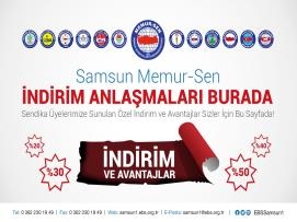 SAMSUN MEMUR-SEN İNDİRİM ANLAŞMALARIMIZA DEVAM EDİYORUZ