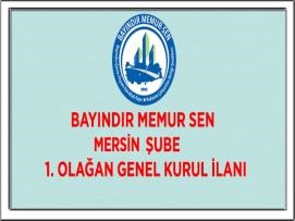 Bayındır Memur-Sen Mersin Şube 1. Olağan Genel Kurul İlanı