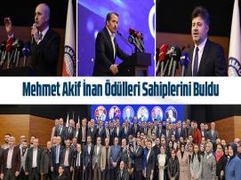 Mehmet Akif İnan Ödülleri Sahiplerini Buldu