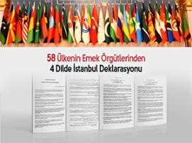 58 Ülkenin Emek Örgütlerinden 4 Dilde İstanbul Deklarasyonu