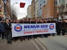 Bayındır Memur-Sen Çorum İl Temsilciliği’nden 'Teröre Lanet, Kardeşliğe Evet' yürüyüşü